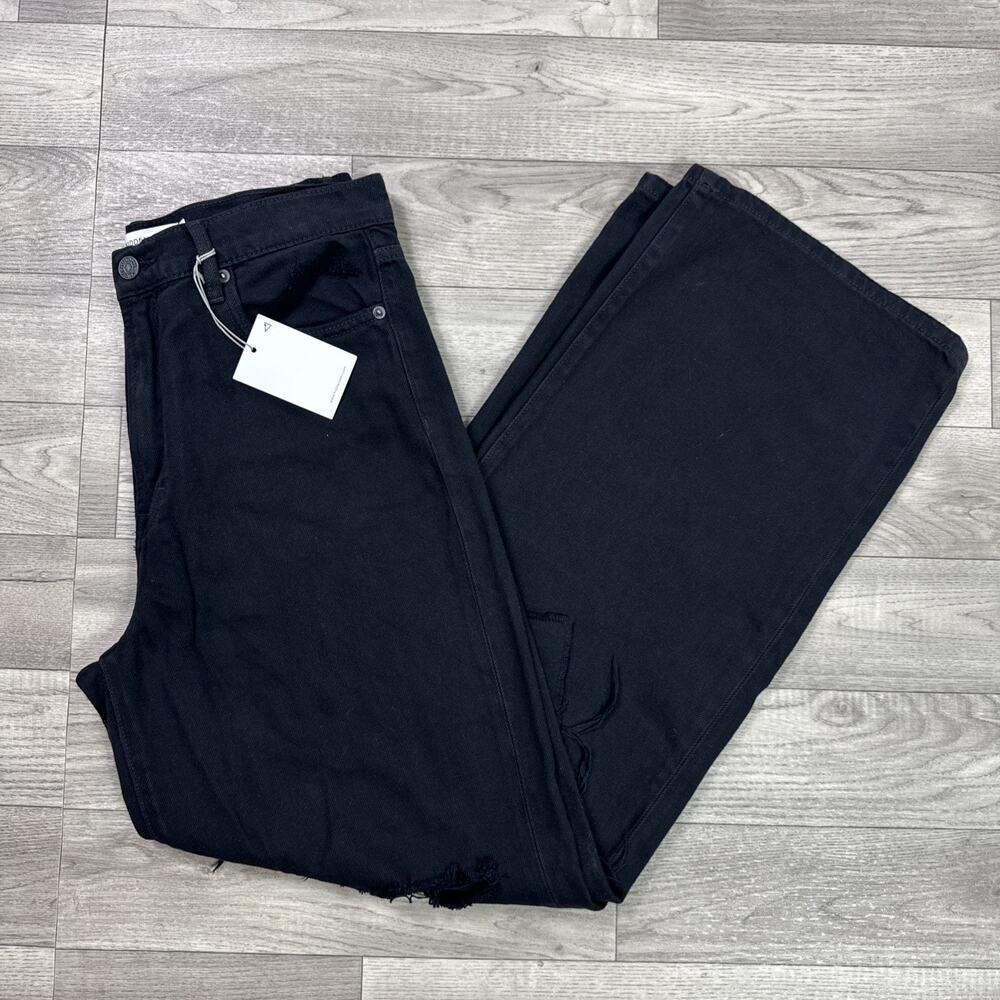 HIDDEN Logan Dad Denim Jeans High Rise Ripped Black Wash sz 30